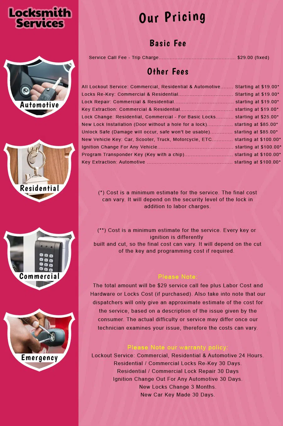 Ho Ho Kus NJ Locksmith Store Ho Ho Kus, NJ 201-992-4004 - price-list-c-18